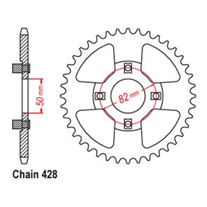 MTX SPKT REAR OE STEEL 999 45T #428