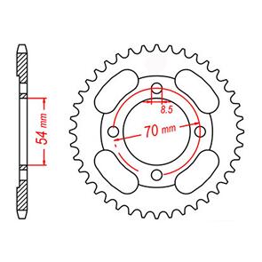 MTX SPKT REAR OE STEEL 263 45T #428