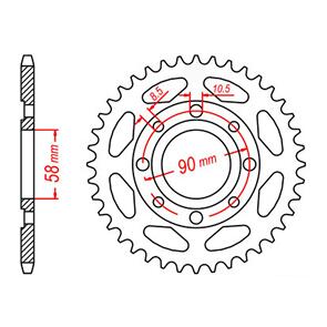 MTX SPKT REAR OE STEEL 269 51T #428 (58MM CTR HOLE)