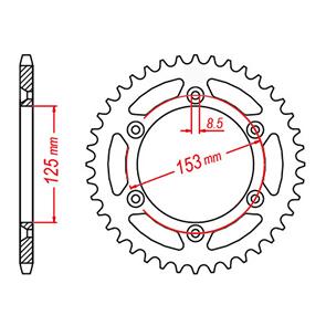 MTX SPKT REAR OE STEEL 210 45T #520