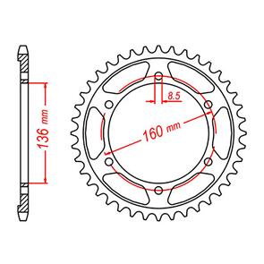 MTX SPKT REAR OE STEEL 005 44T #520