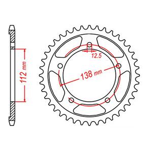 MTX SPKT REAR OE STEEL 302 39T #530