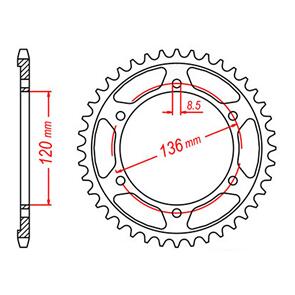 MTX SPKT REAR OE STEEL 1847 55T #428