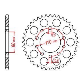 MTX SPKT REAR OE STEEL 1332 39T #525