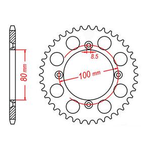 MTX SPKT REAR OE STEEL 1204 46T #428