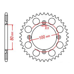 MTX SPKT REAR OE STEEL 1204 48T #428