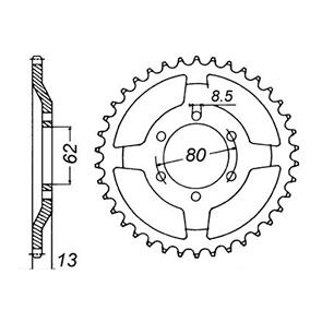 MTX SPKT REAR OE STEEL 1869 45T #428