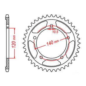 MTX SPKT REAR OE STEEL 1792 39T #525