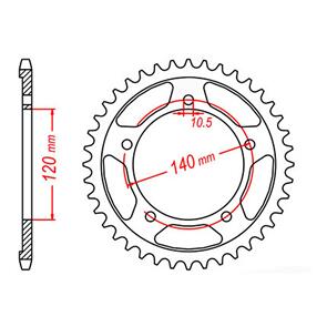 MTX SPKT REAR OE STEEL 1800 44T #530