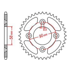 MTX SPKT R ALLOY HONDA XR50/CRF50 SPR444935E