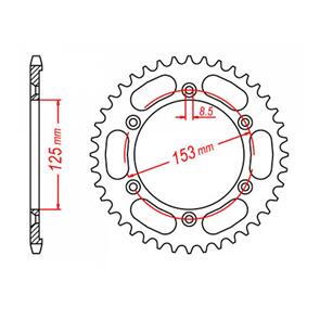 MTX SPKT REAR OE STEEL 1258 49T #428