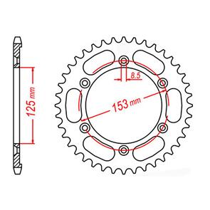 MTX SPKT REAR OE STEEL 1258 54T #428