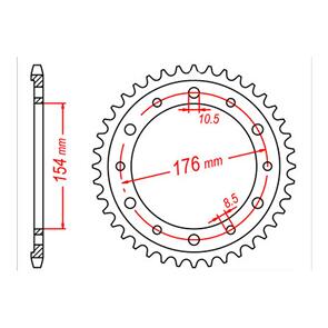 MTX SPKT REAR OE STEEL 1340 43T #530