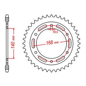 MTX SPKT REAR OE STEEL 003 41T #525 FOR 10.5MM BOLTS