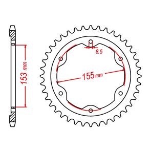 MTX SPKT REAR OE STEEL MTX 893