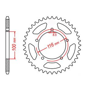 MTX SPKT REAR OE STEEL 464 44T #420