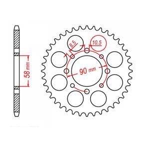 MTX SPKT REAR OE STEEL 273 45T #520