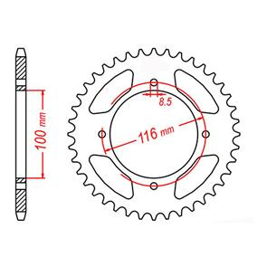 MTX SPKT REAR OE STEEL 461 51T #420