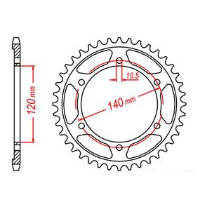 MTX SPKT REAR OE STEEL 1490 44T #520