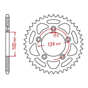 MTX SPKT REAR OE STEEL 746 44T #520