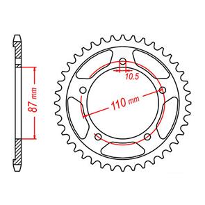 MTX SPKT REAR OE STEEL 823 44T #520