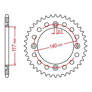 MTX SPKT REAR OE STEEL 831 46T #428