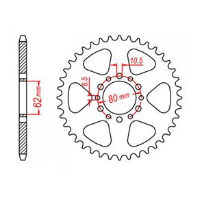 MTX SPKT REAR OE STEEL 845 45T #520