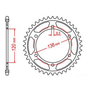 MTX SPKT REAR OE STEEL 862 44T #530