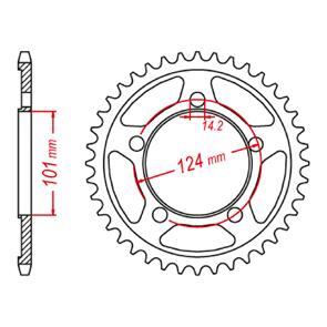 MTX SPKT REAR OE STEEL 898 38T #525