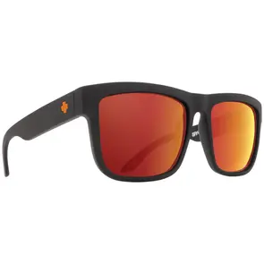 SPY OPTIC SUNGLASS DISCORD - DALE JR MATTE BLACK HAPPY GRAY GREEN WITH ORANGE SPECTRA MIRROR
