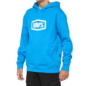 100% ICON YOUTH PULLOVER HOODIE FLEECE SKYBLUE 