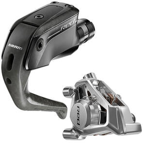 SRAM DISC BRAKE RED E1 AERO, STEALTH-A-MAJIG CONNECTED, REAR CALIPER, BRAKE LEVER, FLAT MOUNT 20MM OFFSET, 2000MM HOSE (INCLUDIG PISTON MASSAGE SPACER, ROTOR SOLD SEPARATELY)