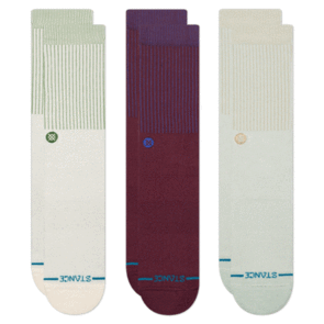 STANCE ICON POP CREW 3 PACK SOCKS CANVAS
