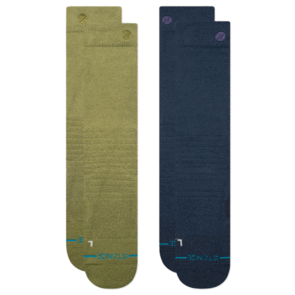 STANCE ICONIC MID POLY SNOW 2 PACK SOCKS CHIVE