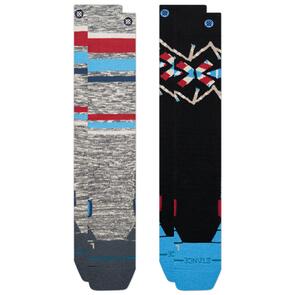 STANCE STRIPE UP MID POLY SNOW SOCKS 2 PACK WINDWARD BLUE