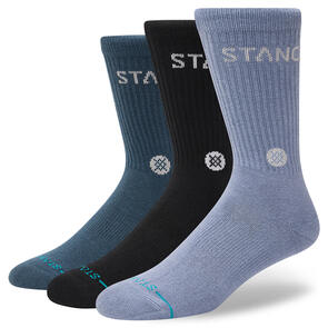 STANCE ORIGIN 3 PACK CREW SOCKS INDIGO
