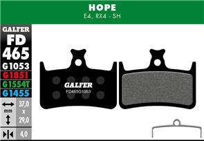 GALFER FD465 BRAKE PADS HOPE E4 & RX4 G1053 STANDARD