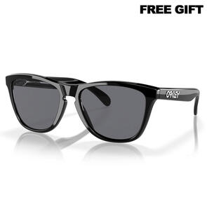 OAKLEY FROGSKIN SUNGLASSES POLISHED BLACK W/ GREY OAKLEY