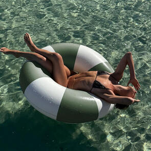 SUNNYLIFE 2026 TUBE POOL RING OLIVE STRIPE