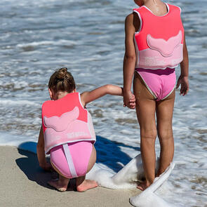 SUNNYLIFE MELODY THE MERMAID SWIM VEST NEON STRAWBERRY