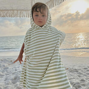 SUNNYLIFE KIDS CHARACTER HOODED TOWEL INTO THE WILD KHAKI