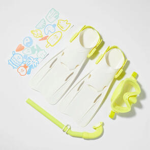 SUNNYLIFE KIDS SNORKEL SET MEDIUM THE SEA KIDS YELLOW