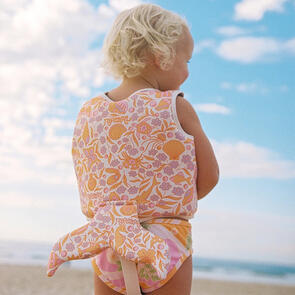 SUNNYLIFE KIDS SWIM VEST OCEAN MAGIC PINK 3D