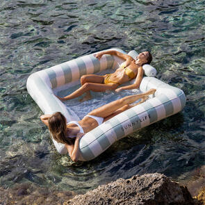 SUNNYLIFE LUXE TWIN HAMMOCK FLOAT THE VACAY SOFT OLIVE