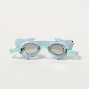 SUNNYLIFE SALTY THE SHARK MINI SWIM GOGGLES AQUA