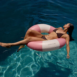 SUNNYLIFE SLIM TUBE POOL RING BLUSH PINK