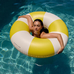 SUNNYLIFE TUBE POOL RING SUNSHINE YELLOW STRIPE
