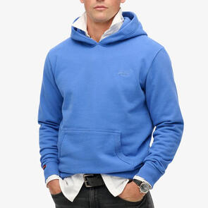 SUPERDRY ESSENTIAL LOGO HOODIE HALF BRUSHED CHAMBRAY BLUE