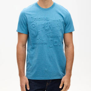 SUPERDRY WORKWEAR EMBOSSED RELAXED TEE POTTERY BLUE MARLE