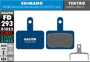 GALFER FD293 BRAKE PADS SHIMANO DEORE, TEKTRO AURIGA G1455 ROAD